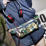 Camouflage Dark Grain Waist Bag Canvas Unisex Fanny Pack Hip Belt Pouch