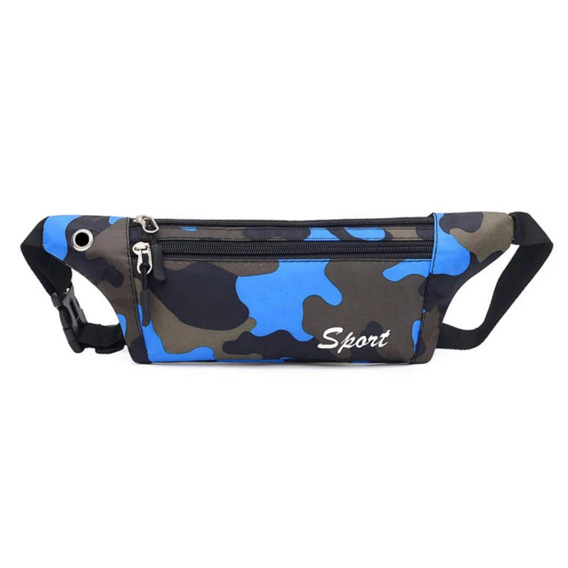 Camouflage Waist Bag Dark Grain Canvas Unisex Fanny Pack