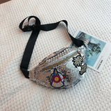 Glitter Sequin Waist Bag Female Belt Pu Waterproof Chest Handbag Fanny Pack