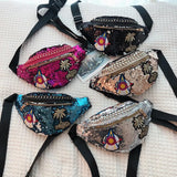 Glitter Sequin Waist Bag Female Belt Pu Waterproof Chest Handbag Fanny Pack