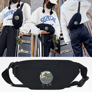 Green Octopus Print Waist Bag for Men and Women