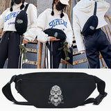 Waist Bag Mechanical Skull Print Crossbody Pack