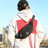 Nylon Waist Bag Crossbody Sports Chest Bag Waterproof Large Phone Pouch