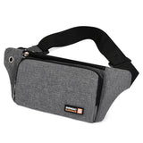 Nylon Waist Bag Red Gray Belt Pouch Zip Travel Hiking Bag