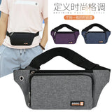 Nylon Waist Bag Red Gray Belt Pouch Zip Travel Hiking Bag