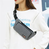 Nylon Waist Bag Red Gray Belt Pouch Zip Travel Hiking Bag