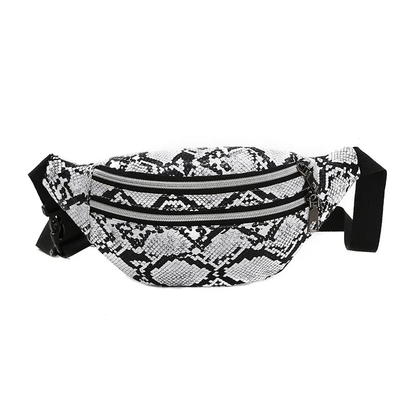 Snakeskin Waist Bag Fanny Pack Hip Bum Pouch