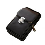 Waist Bag Zip Closure Belt Pouch Men Faux Leather Walking