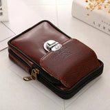 Waist Bag Zip Closure Belt Pouch Men Faux Leather Walking