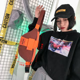 Canvas Waist Bag Women Letter Fanny Pack Crossbody Belt Girls Chest Bum Bag
