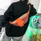 Canvas Waist Bag Women Letter Fanny Pack Crossbody Belt Girls Chest Bum Bag