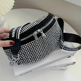 Multifunction Waist Bag Women Chain Shoulder Messenger Bag Full Diamond Purse