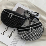 Multifunction Waist Bag Women Chain Shoulder Messenger Bag Full Diamond Purse