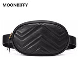 Red Rivets Waist Fanny Pack Bags Velvet Leather Chest Handbag