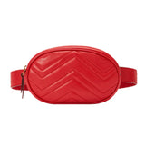 Red Rivets Waist Fanny Pack Bags Velvet Leather Chest Handbag