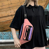 Canvas Bum Bag Women's Hip Hop Waist Pack Zipper Shoulder Pack