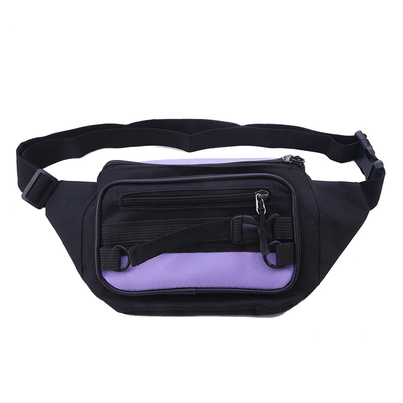 Canvas Bum Bag Women's Hip Hop Waist Pack Zipper Shoulder Pack