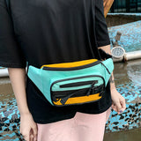 Canvas Bum Bag Women's Hip Hop Waist Pack Zipper Shoulder Pack