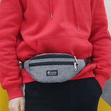 Waist Bag Three Zipper Pocket Men Chest Handbag Fanny Pack Unisex