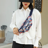 Floral Waist Bag Women Three Zipper Pocket Women Chest Handbag