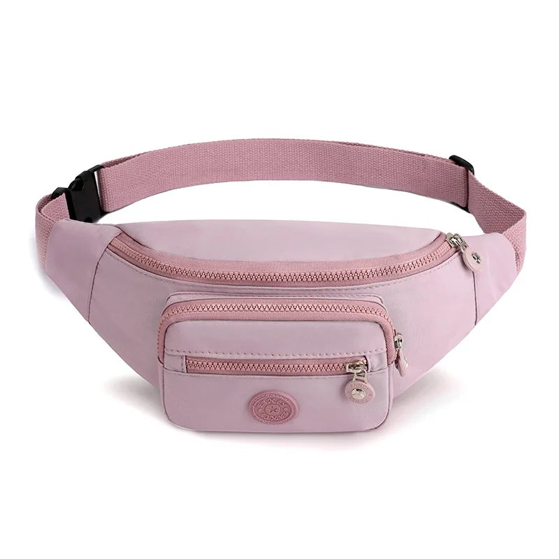 Floral Waist Bag Women Three Zipper Pocket Women Chest Handbag