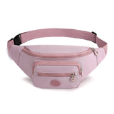 Floral Waist Bag Women Three Zipper Pocket Women Chest Handbag