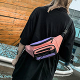 Canvas Waist Bag Women's Fanny Pack Zipper Hip Hop