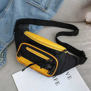 Canvas Waist Bag Women's Fanny Pack Zipper Hip Hop