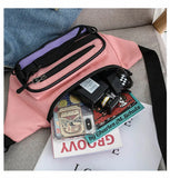 Canvas Waist Bag Women's Fanny Pack Hip Hop Messenger Bag
