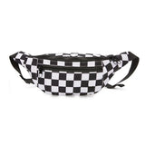 Checkered Waist Bag Zipper Phone Pocket Chest Bag Unisex Fanny Pack