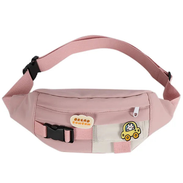 Canvas Waist Bag Women Solid Fanny Pack Crossbody Chest Belt Packs