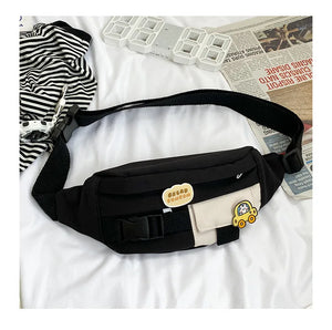 Canvas Waist Bag Women Fanny Pack Girls Crossbody Chest Bag