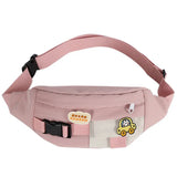 Canvas Waist Bag Women Solid Fanny Pack Girls Crossbody Chest Bag
