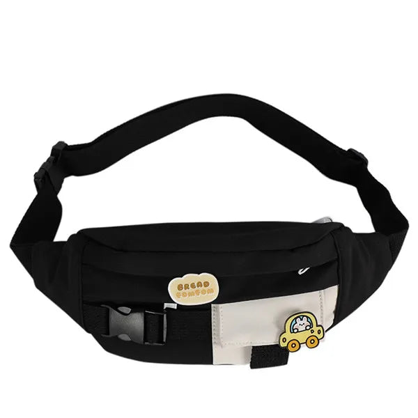 Canvas Fanny Pack For Women Leisure Solid Waist Bag
