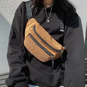 Canvas Waist Bag Women Fanny Pack Mini Satchel Chest Phone Pouch