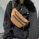 Canvas Waist Bag Women Fanny Pack Mini Satchel Chest Phone Pouch