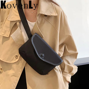 Canvas Waist Bag Women Fanny Pack Small Crossbody Chest Bag