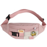 Canvas Waist Bag for Women Solid Fanny Pack Girls Chest Bag