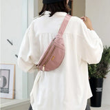 Canvas Leisure Waist Bag Shoulder Crossbody Chest Bags for Women