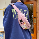 Canvas Waist Bag for Women Crossbody Chest Pack Belt Bag