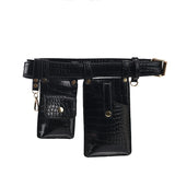 Stone Pattern Leather Waist Belt Bag Women Fanny Pack