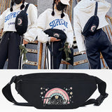 Waist Bags Ornament Letters Print Chest Bag Zipper Crossbody Bag Sport