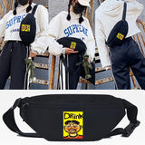 Rabbit Radish Print Waist Bag Chest Pack Sports Outdoor Bag