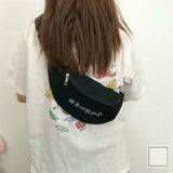 Waist Bags Letter-printed All-match Canvas Students Fanny Packs Casual