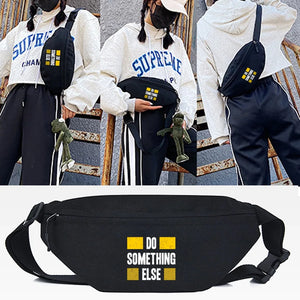 Yellow Letters Print Chest Bag Unisex Running Shoulder Bag