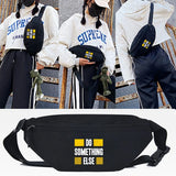 Yellow Letters Print Chest Bag Unisex Running Shoulder Bag