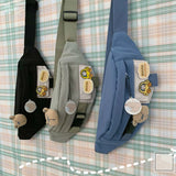 Canvas Waist Bag Cartoon Japanese-style Pack Womens