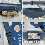 Canvas Waist Bag Cartoon Japanese-style Pack Womens