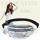 Geometric Waist Pack Laser Chest Phone Pouch Sport Purse Pocket