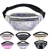 Pink Silver Fanny Pack Belt Bag Chest Phone Pouch
